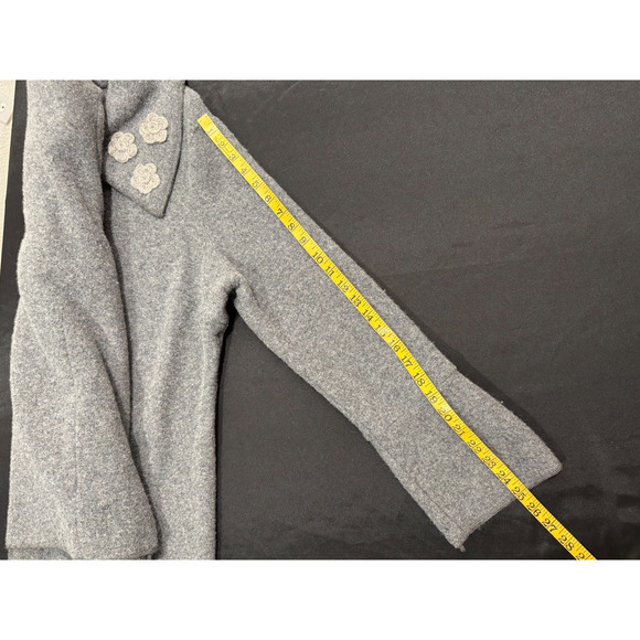 Vtg Pendleton Wool Front Snap Collar Jacket Women's Sz 2X Gray Floral Applique - Picture 7 of 12